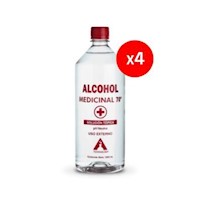 Transquim Pack x4 - Alcohol Medicinal 70° 1 Litro